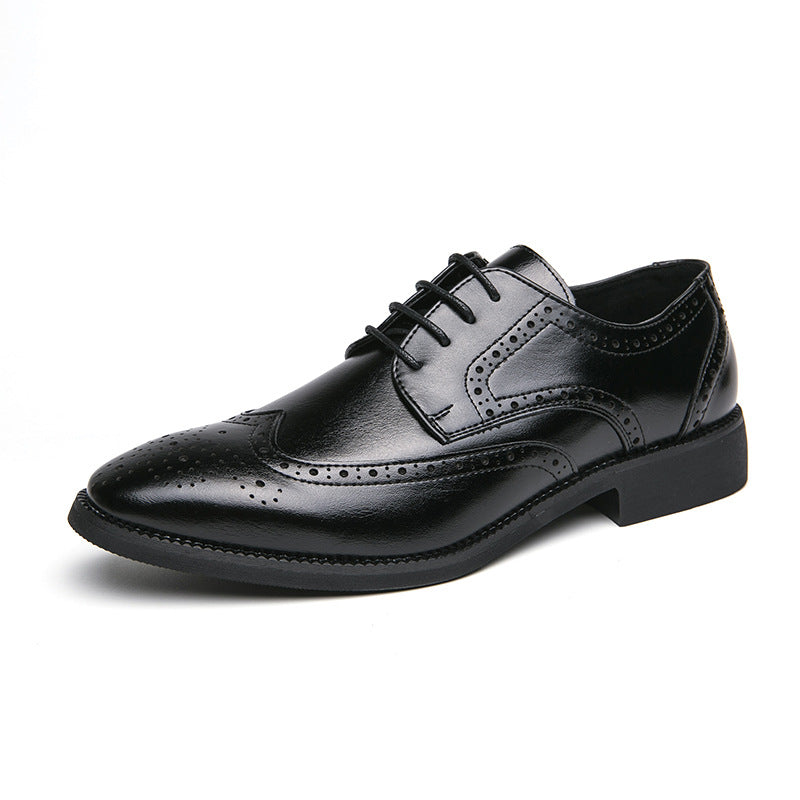 shoes 2025 spring cross border men's business formal wear floral leather shoes british casual shoes vintage brogue men's shoes