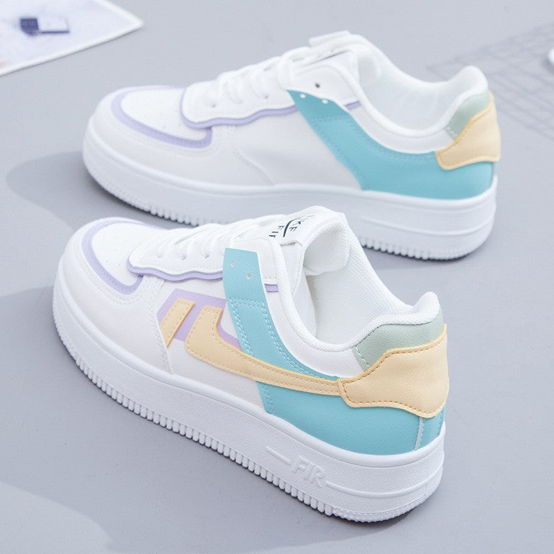 Macaron High-Top Sneakers: Small White Shoes for Women (On Hand)