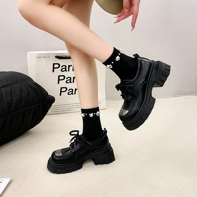 Women's Heightened Loafers with Block Heel