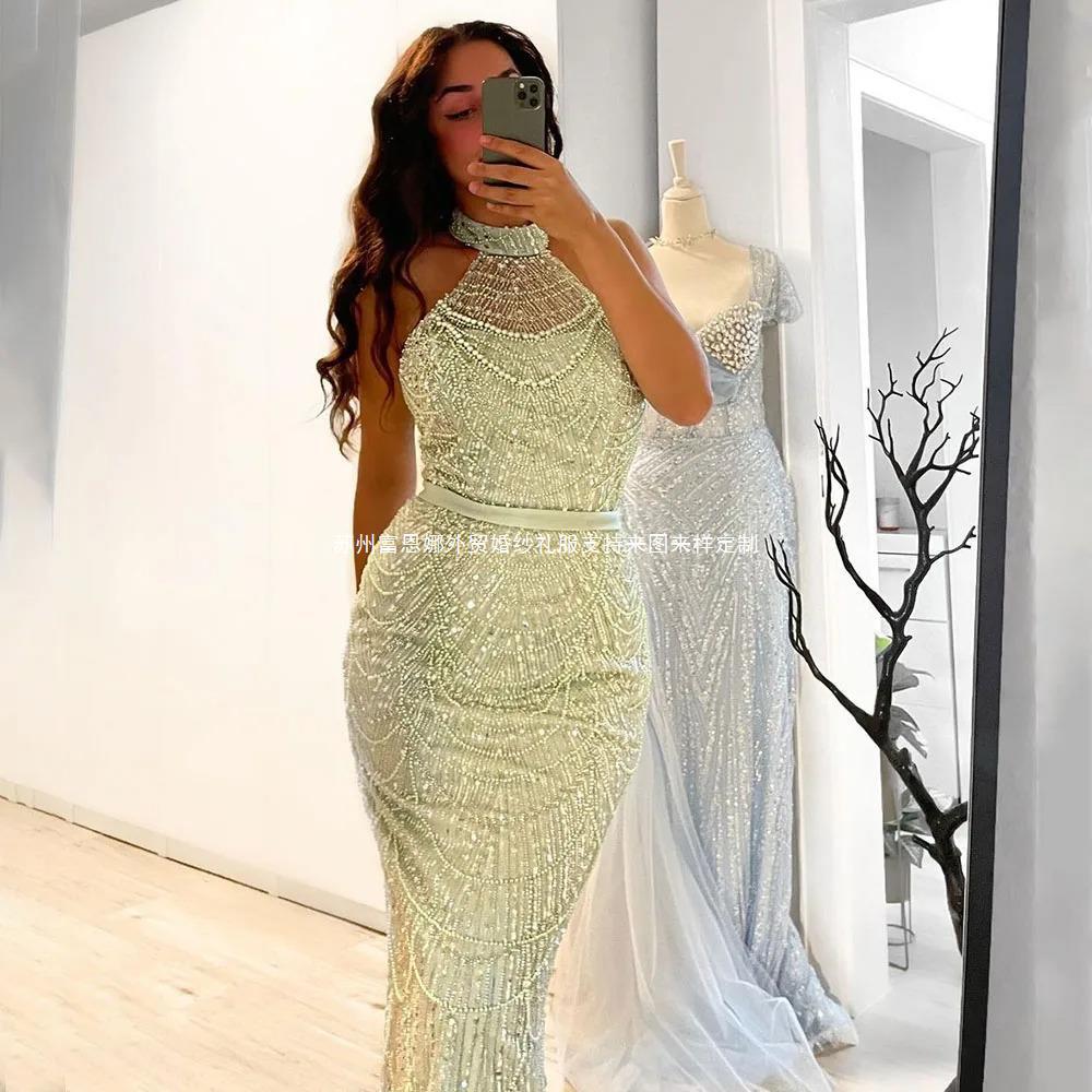 Elegant Dubai Pearl Light Luxury Gown