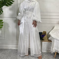 Elegant Arabian Silk Balloon Sleeve Cardigan
