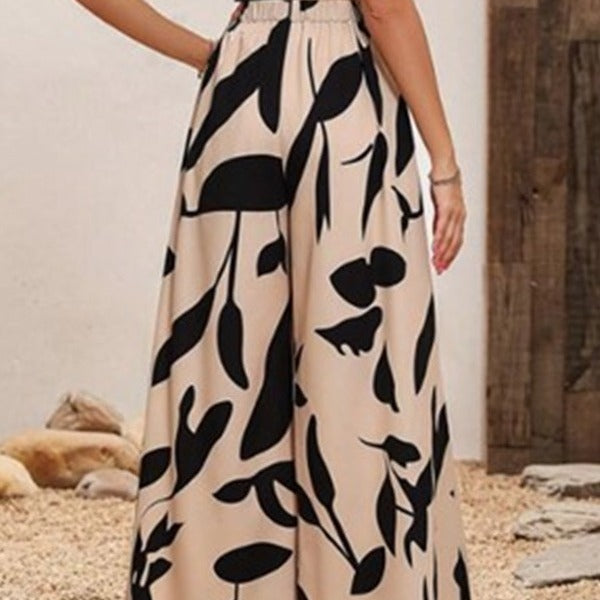Summer Temperament Elasticated Waist Wide-leg High-waisted Thin Trousers