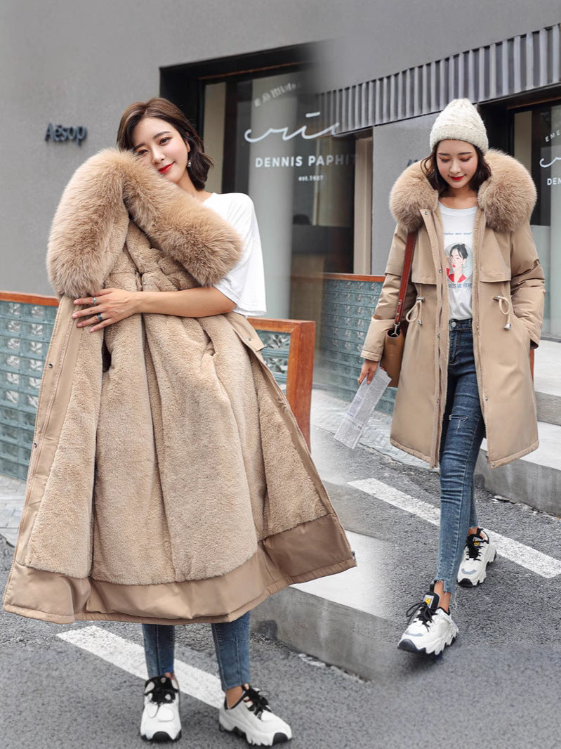 Women's Winter  Slim Fit Faux Fur Parka Jacket