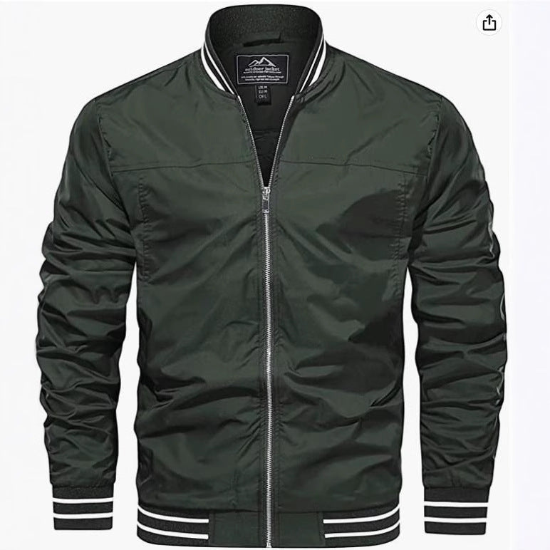 Mens Lightweight Trench Bomber Jacket  Windproof Casual Coat (EU Size)