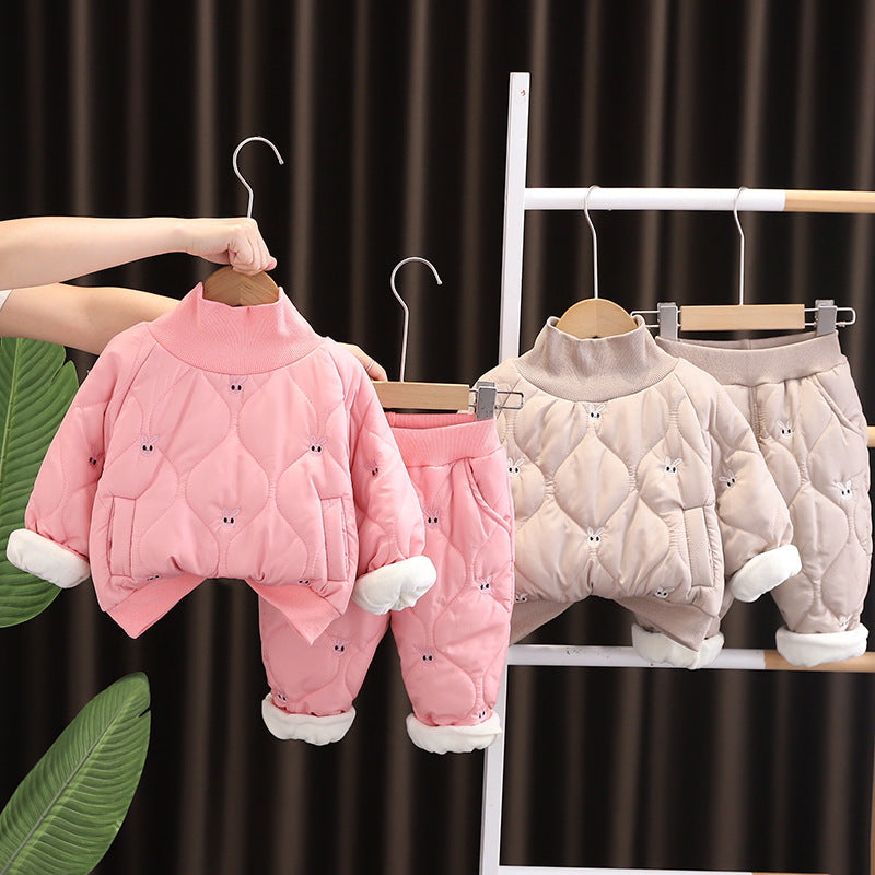 Embroidered Rabbit Coat Set