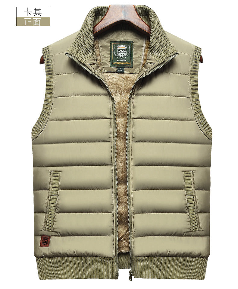 Men's Winter Plush Vest  Warm, Windproof, Loose Fit