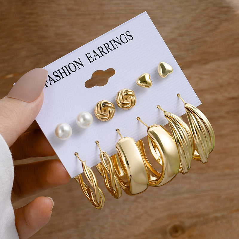 Pearl earring set with diamonds