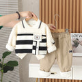 Plaid Lapel Sweatshirt Set