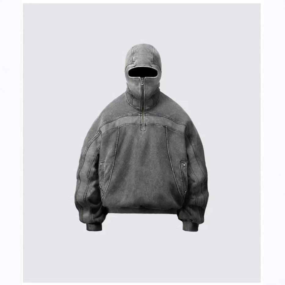 Full-Zip Eye-Hole Hoodie  Men's  Streetwear (On Hand)