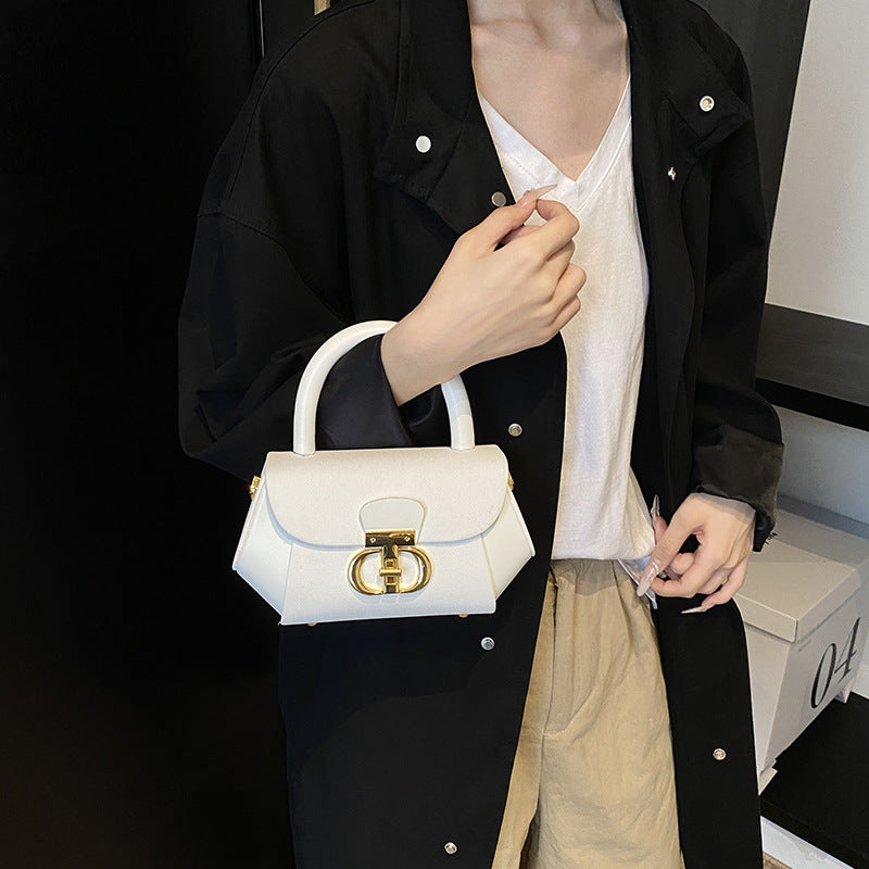 Korean Contrast-Stitch Shoulder Bag