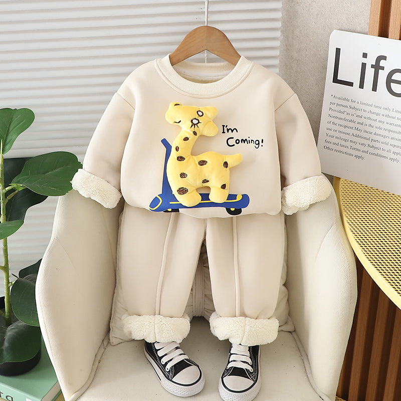 Giraffe Print Sweater Set