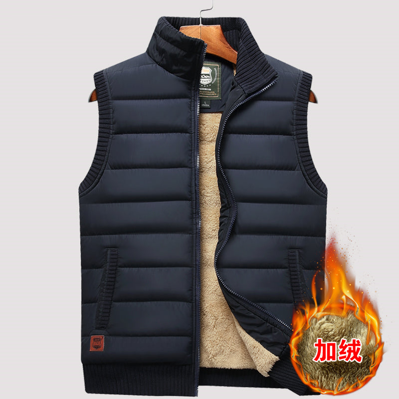 Men's Winter Plush Vest  Warm, Windproof, Loose Fit