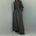 Women's Long Sleeve Jumpsuit Set with Belt