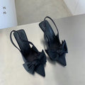 French High Heels Niche Baotou Bow Sandals: Fairy Stiletto Pointed Toe Shoes