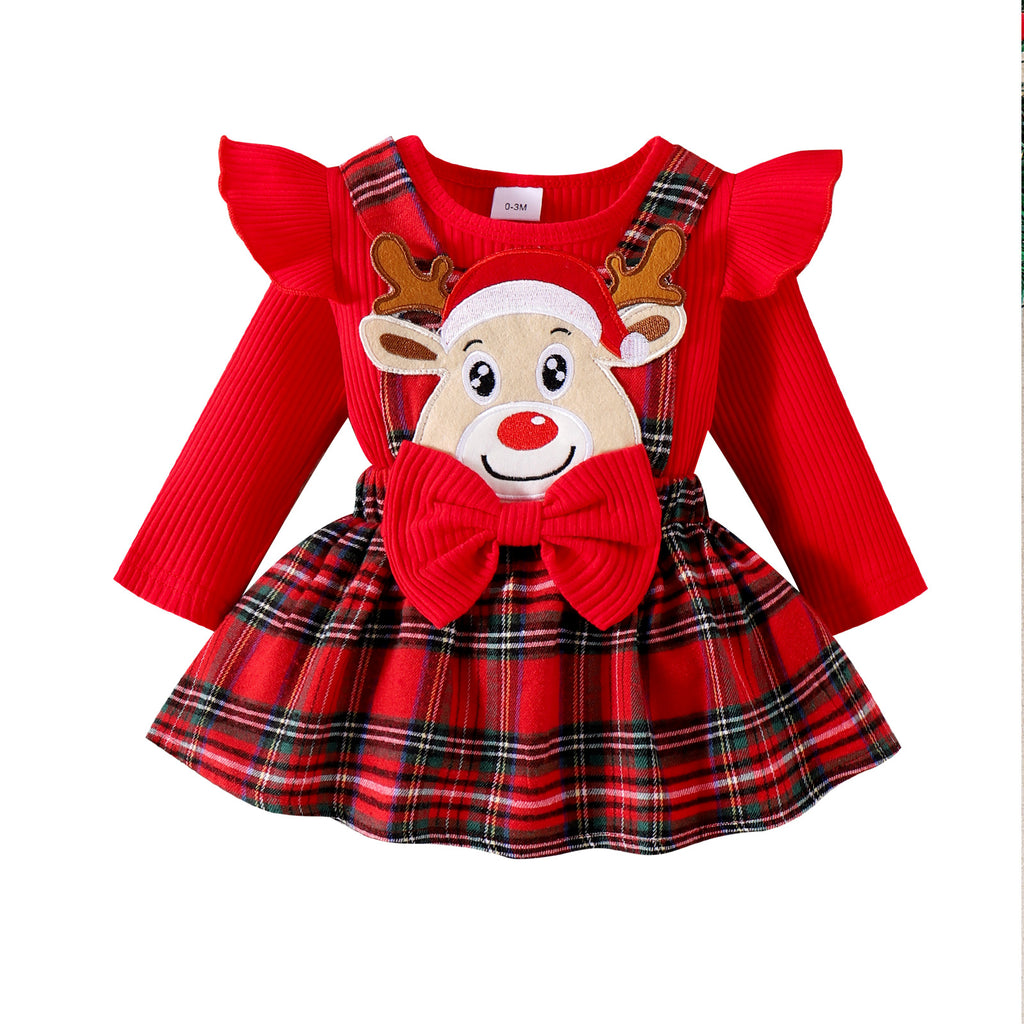Santa Sweetheart Plaid Strap Skirt Set