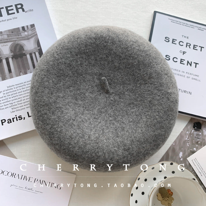 Retro Wool Beret  Cashmere & Wool Women's Hat for Autumn & Winter