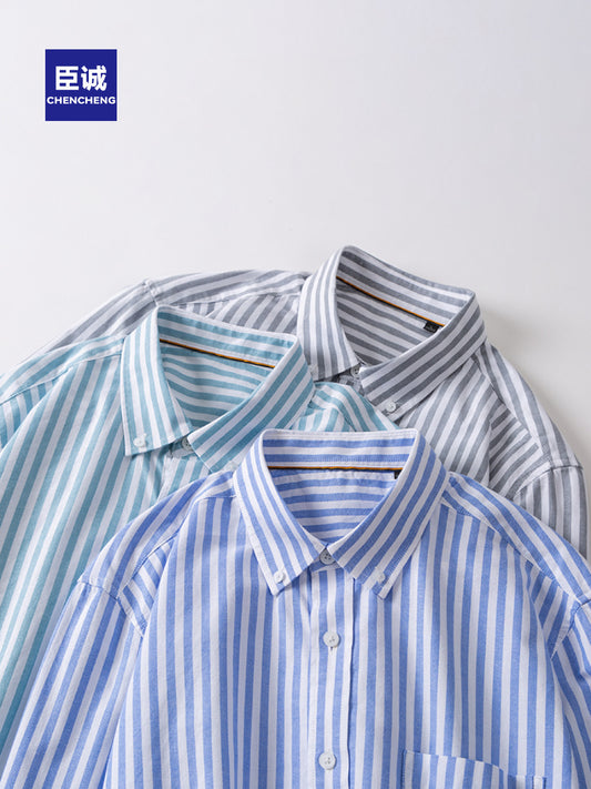 Men’s Casual Stripe Oxford Shirt