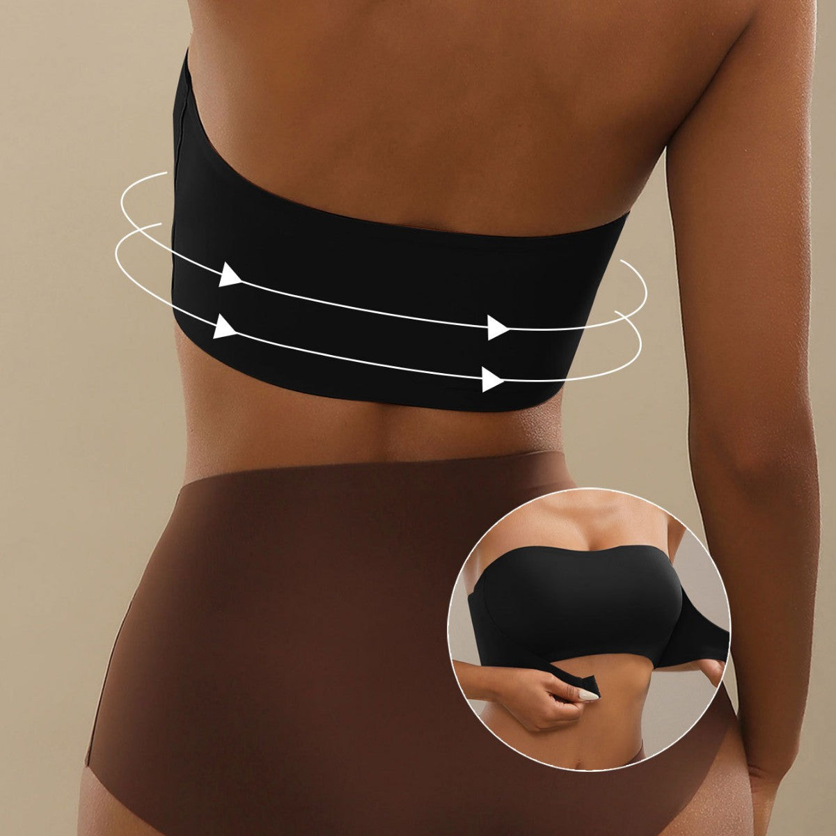 Non-Slip Strapless Front Buckle Bra
