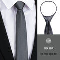 Tie men's formal wear business black glossy narrow zipper professional wedding groom korean zipper hand tie