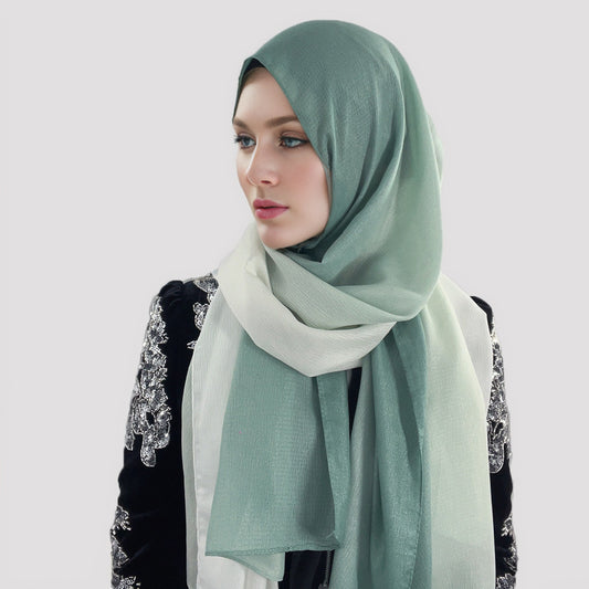 New silk-feel gradient fashion hijab