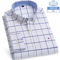 Plus Size Men's Plaid Cotton Oxford Shirt  Spring/Autumn Casual