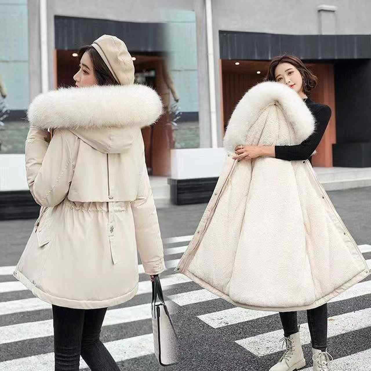 Women's Winter  Slim Fit Faux Fur Parka Jacket