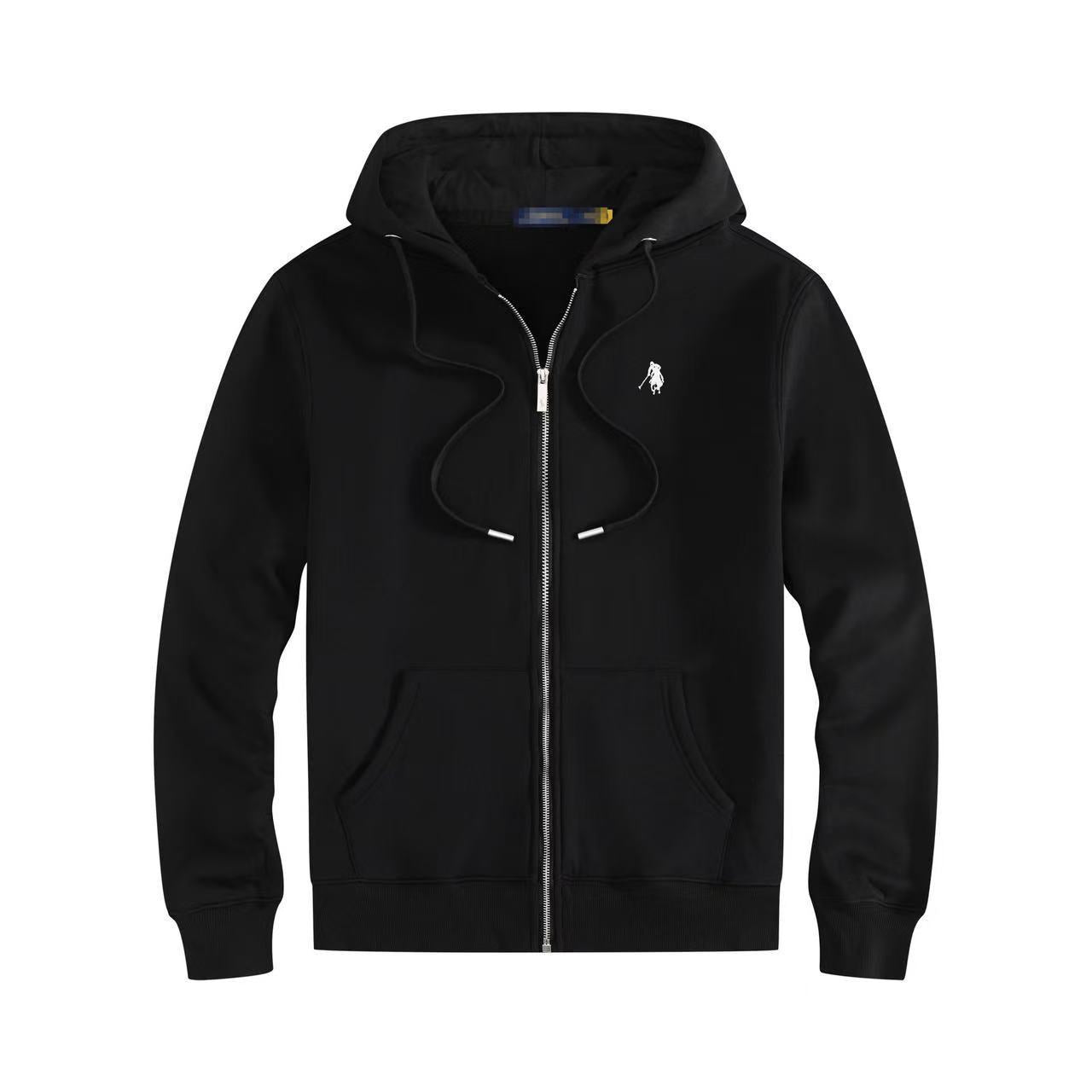 Mens Thick Cotton Fleece Zip-Up Hoodie