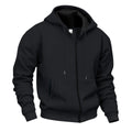 Mens Autumn/Winter Fleece Hooded Zip-Up Sweatshirt
