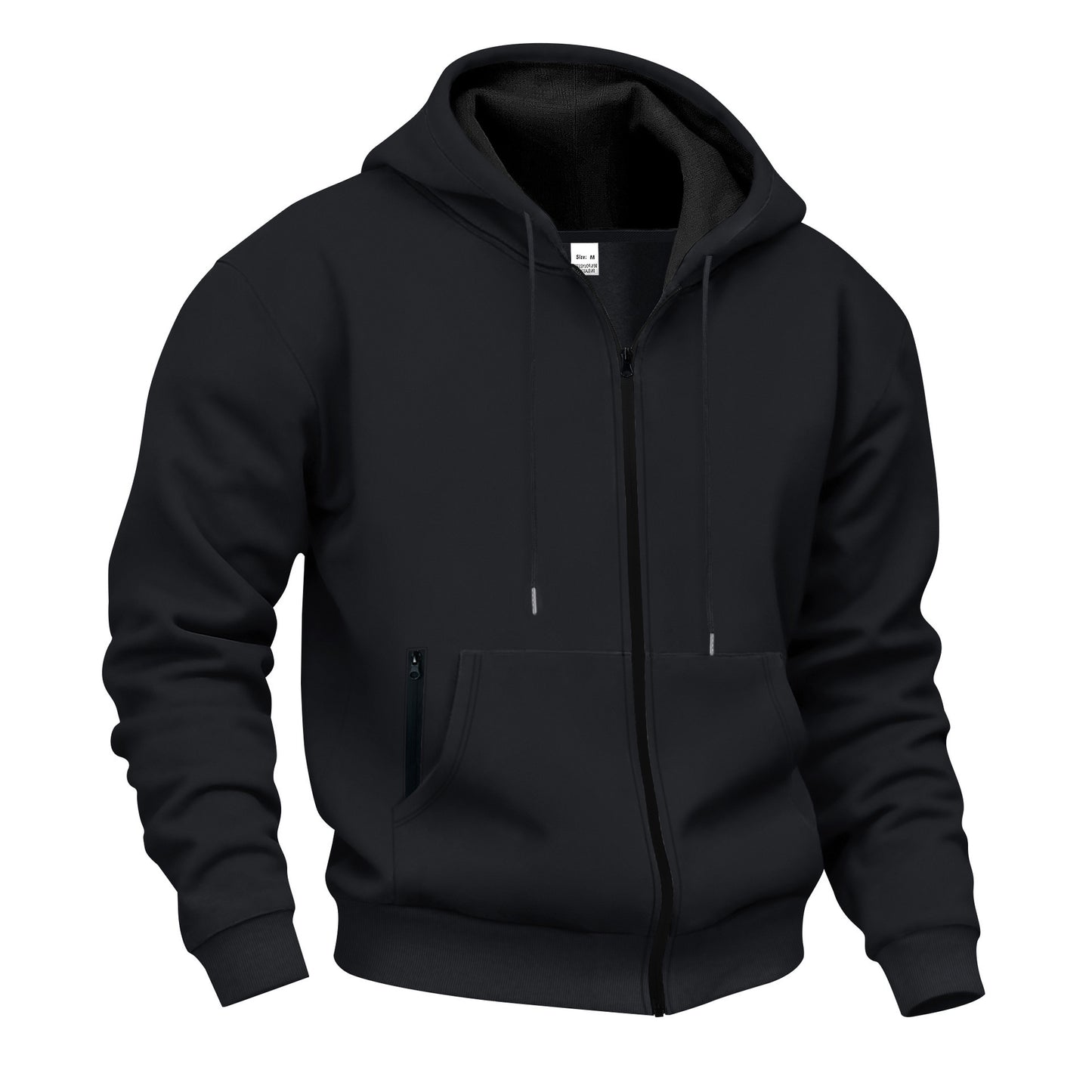 Mens Autumn/Winter Fleece Hooded Zip-Up Sweatshirt