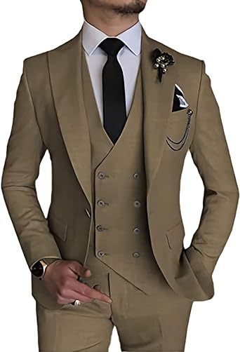 Men's Slim Fit 3-Piece Suit - Formal Wedding, Prom, Banquet Party Suit