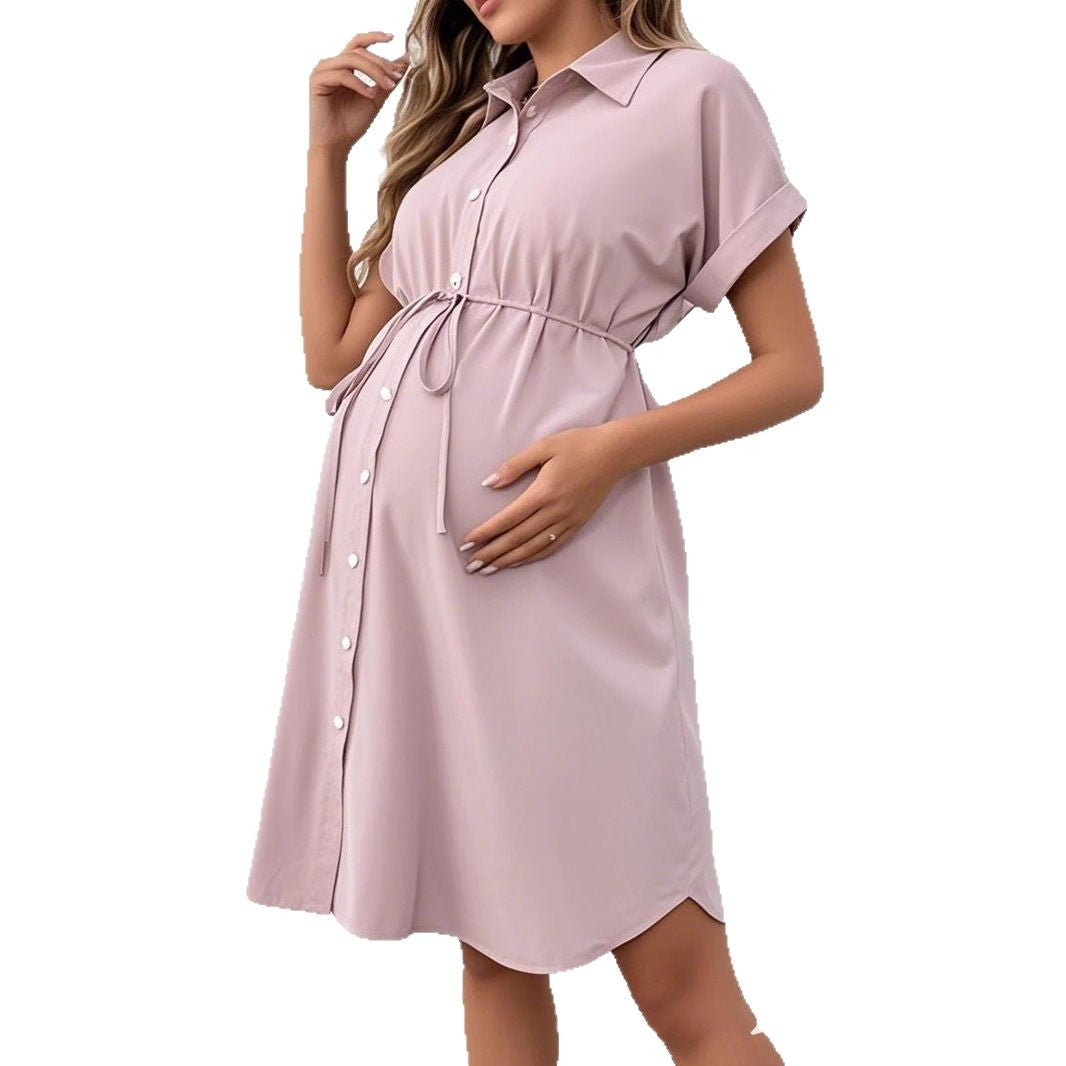 Summer Maternity Shirt Dress