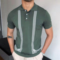 Green Striped Slim Polo