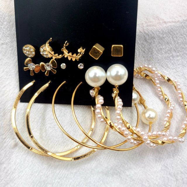 Shiny Gold Earrings for Women Girls