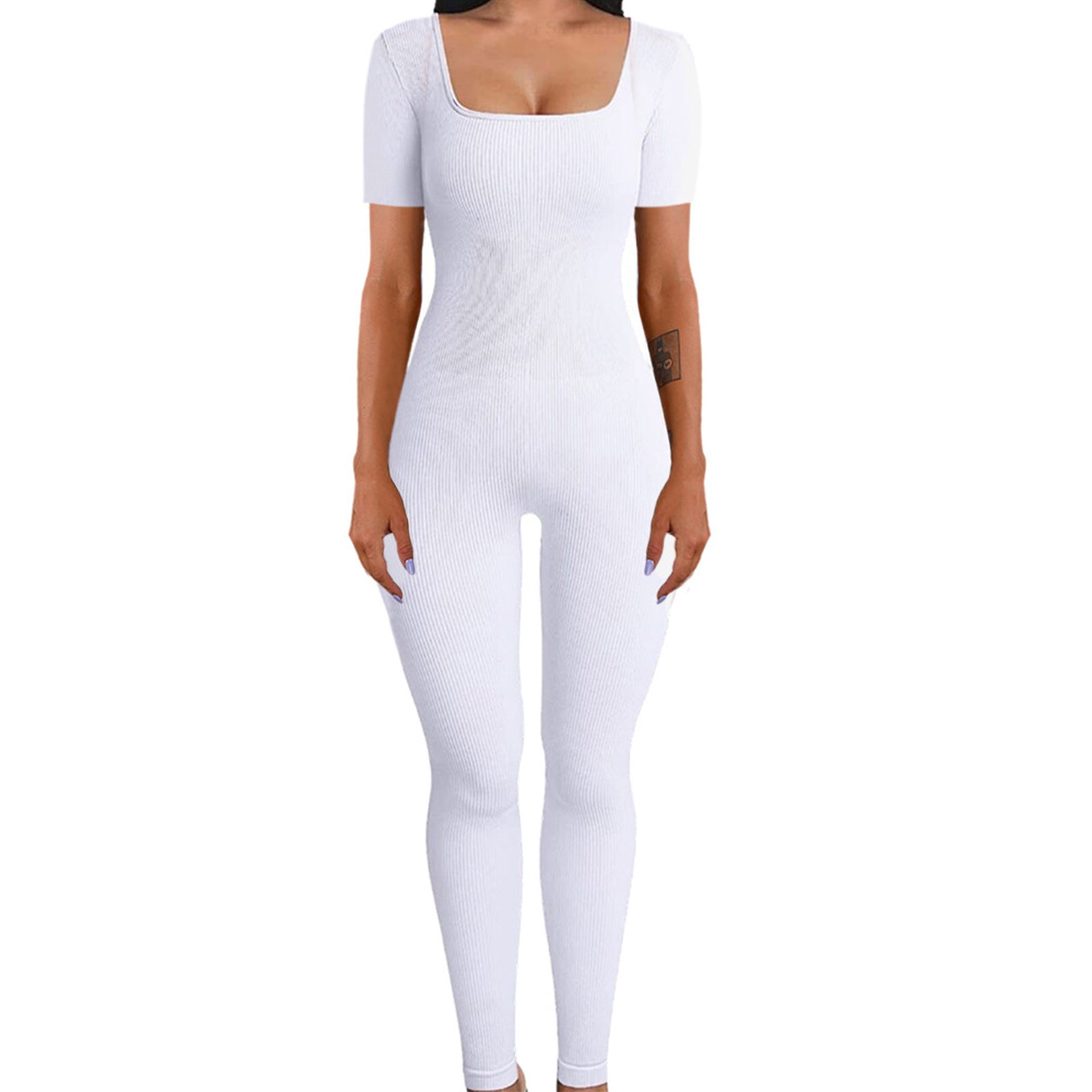 Women's Sexy Square Neck Slim-Fit Jumpsuit