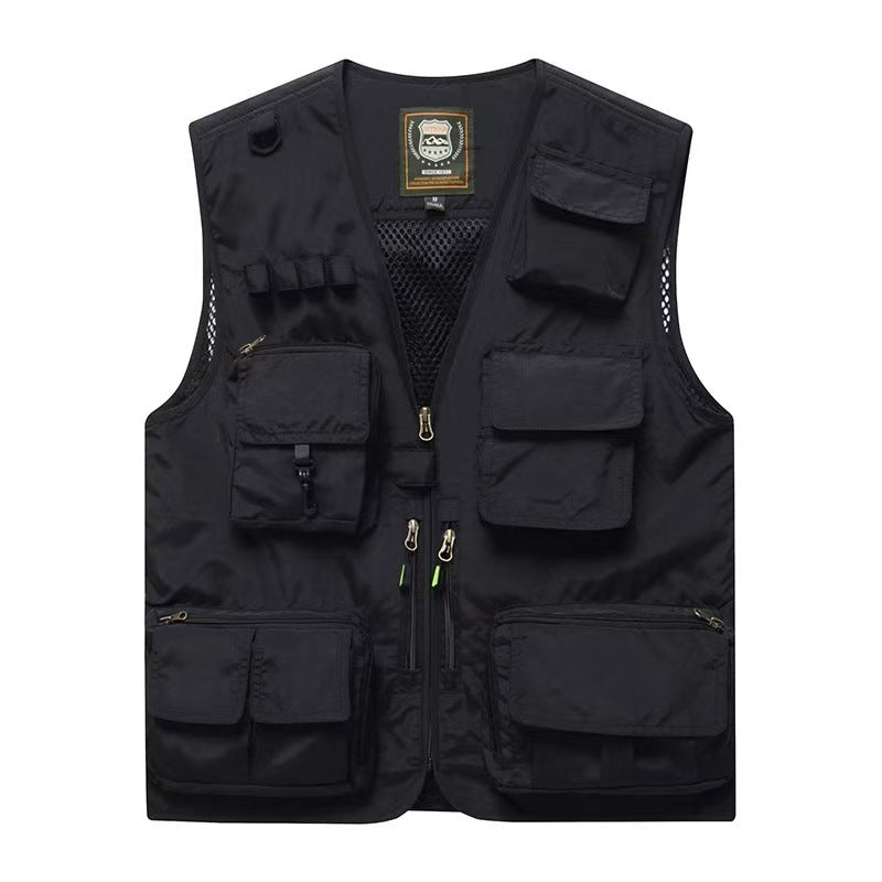 Mens Outdoor Detachable Multi-Pocket Travel Vest
