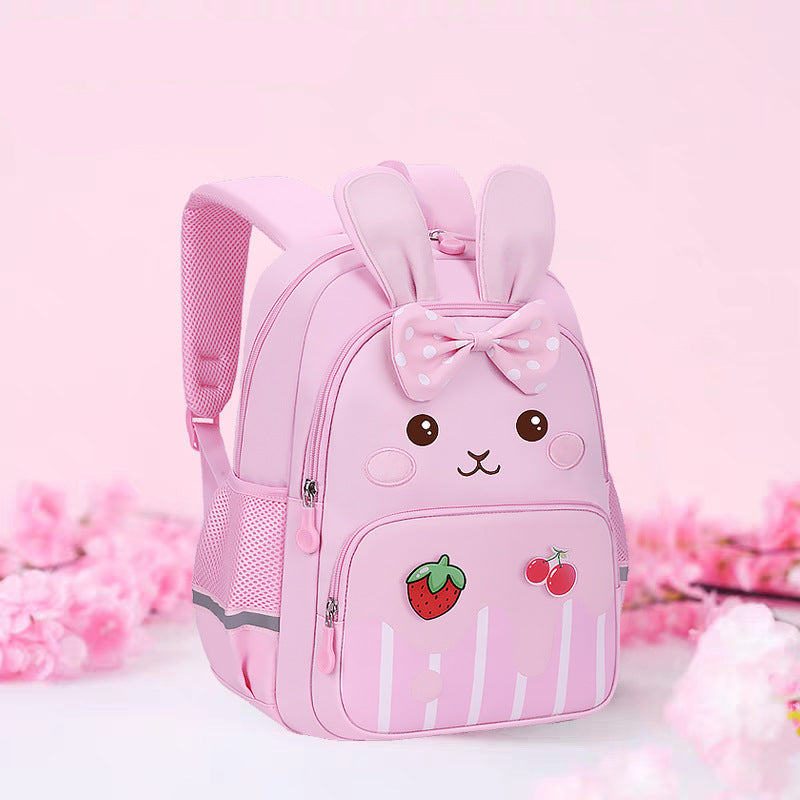 Senior kindergarten backpack for ages 3-6-7, cute rabbit for children and girls, lightweight backpack for outings, cartoon