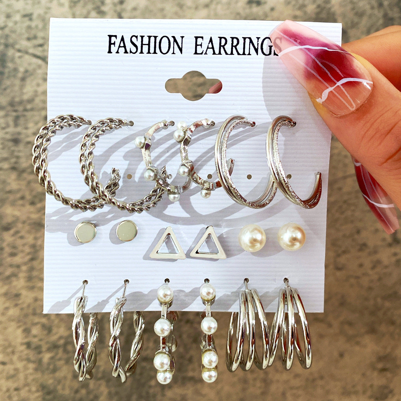 Pearl earring set with diamonds