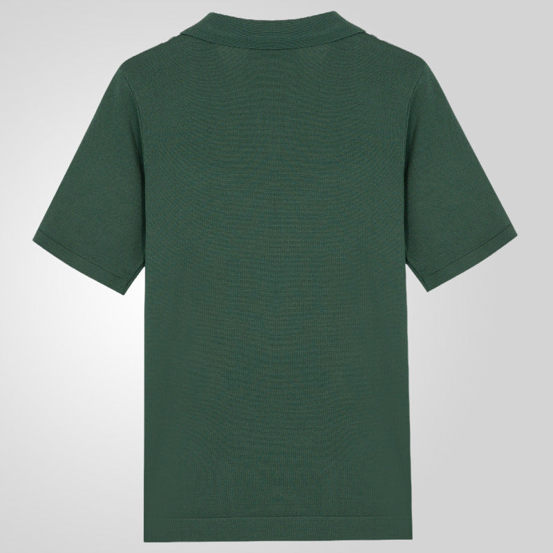 Green Striped Slim Polo