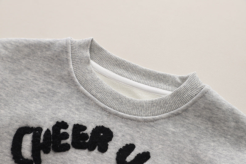 Letter Print Sweatshirt Set