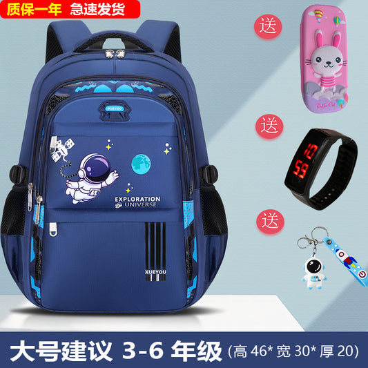 Space-Themed School Backpack for Grades 1-9  Large Capacity & Lightweight