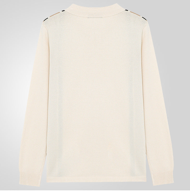 Striped Long-Sleeve Knit Polo