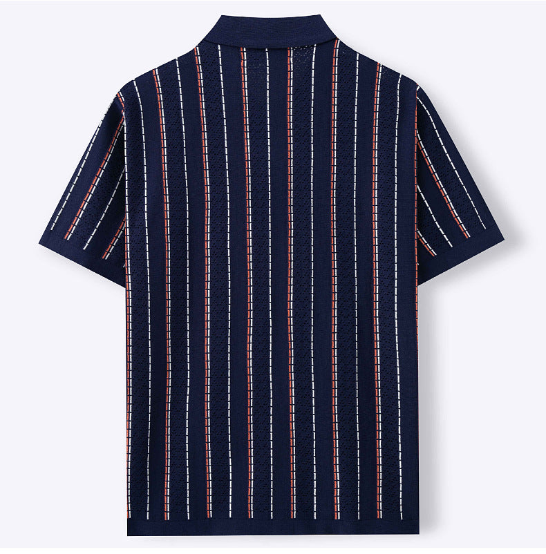 Summer Striped Knit Polo