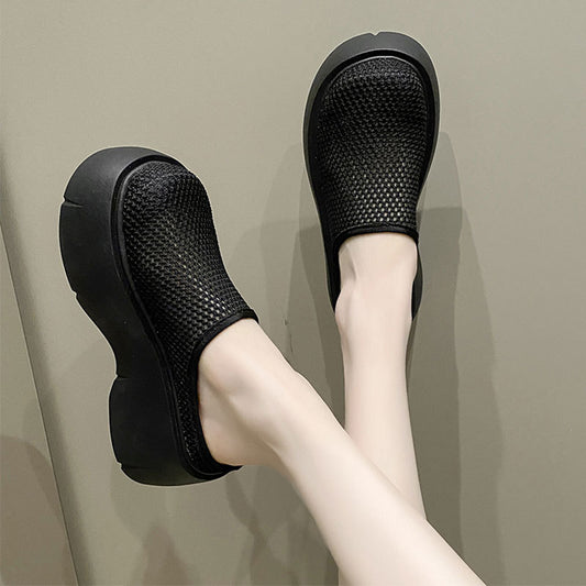 Flatcake Thick-Sole Mary Jane Flip-Flop Mules