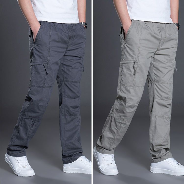 Mens Loose Multi-Pocket Cargo Pants