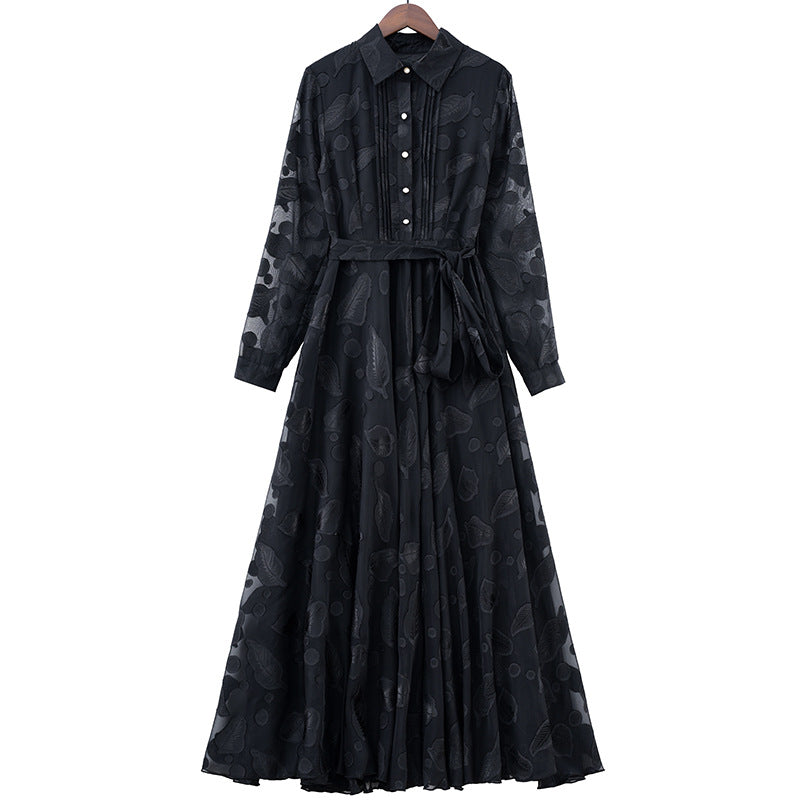 Women’s 2025 Slim Jacquard Chiffon Long Dress