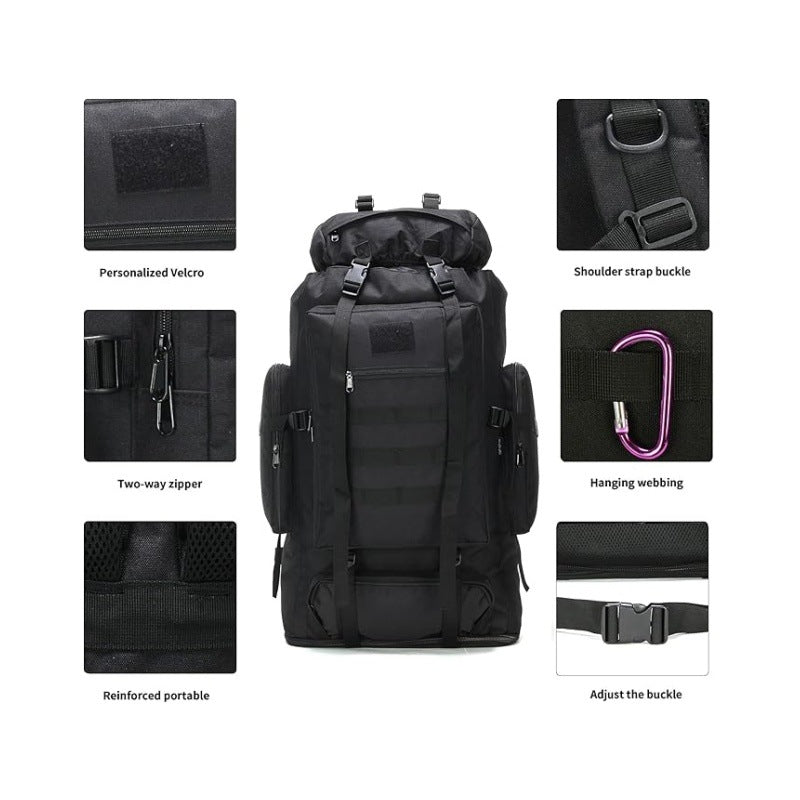 Tactical Mountaineering Backpack  Large Capacity Multi-Compartment Travel Bag