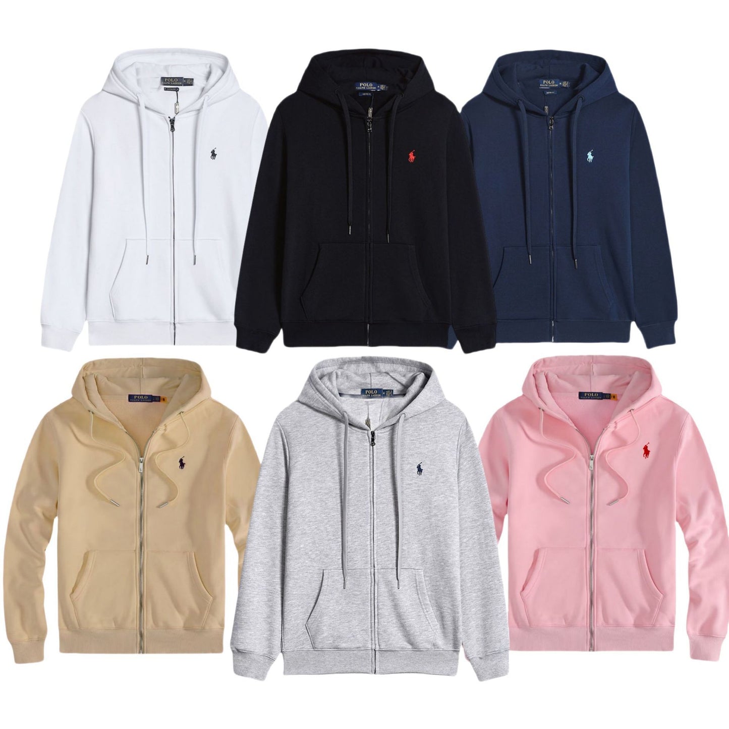 Mens Thick Cotton Fleece Zip-Up Hoodie