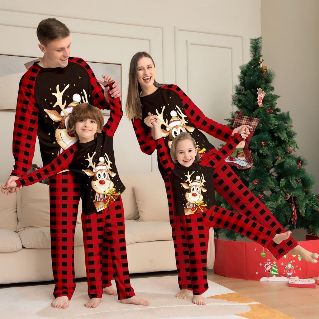 Jolly Fawn Plaid Family Pajama Set