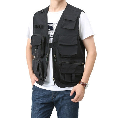Mens Outdoor Detachable Multi-Pocket Travel Vest