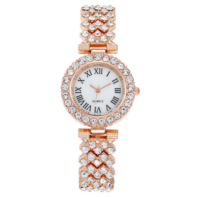 Roman pattern diamond ladies watch women's watch quartz bracelet
